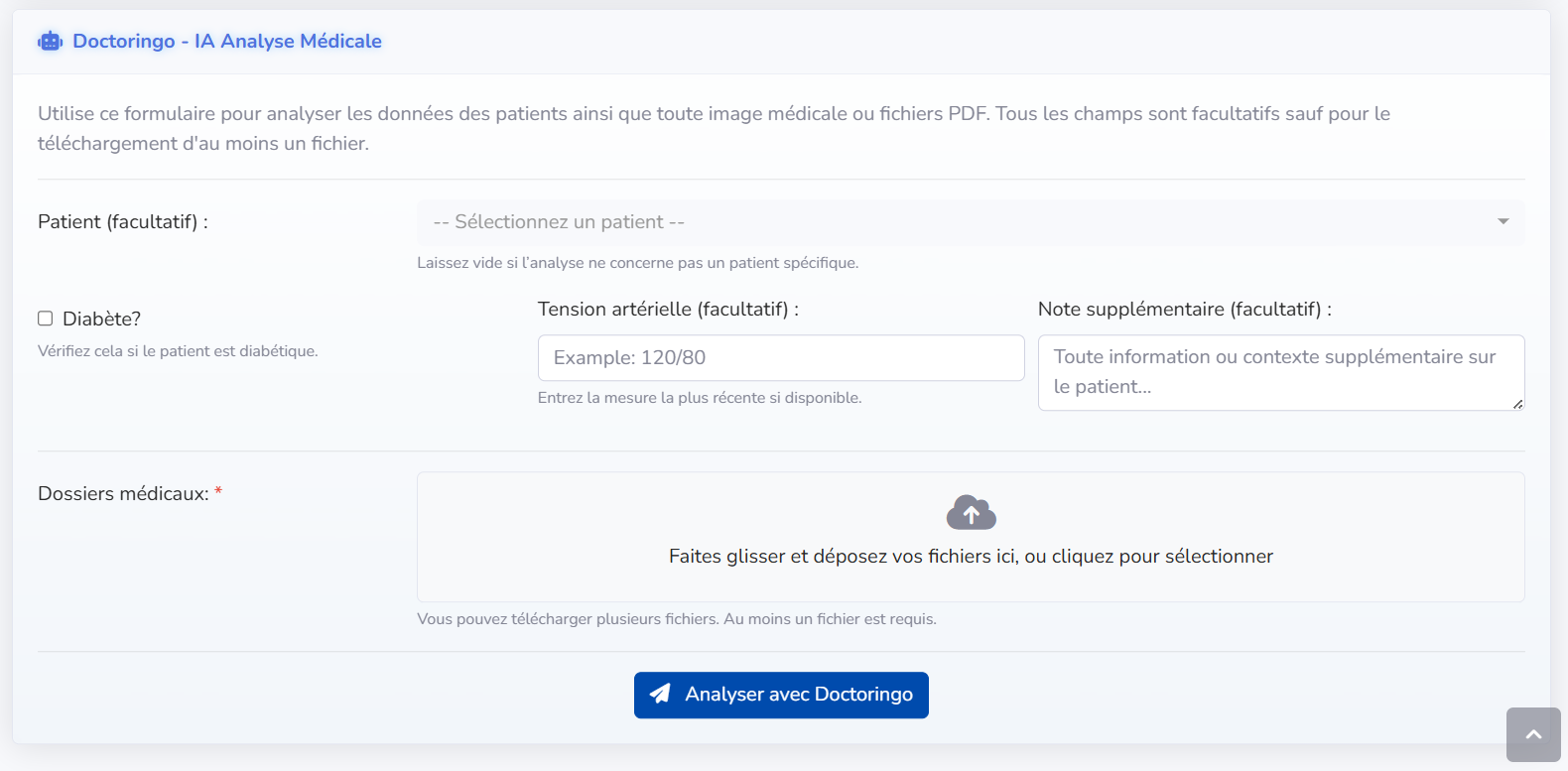 Tableau de bord de Doctoringo, notre système de gestion médicale pour cliniques.