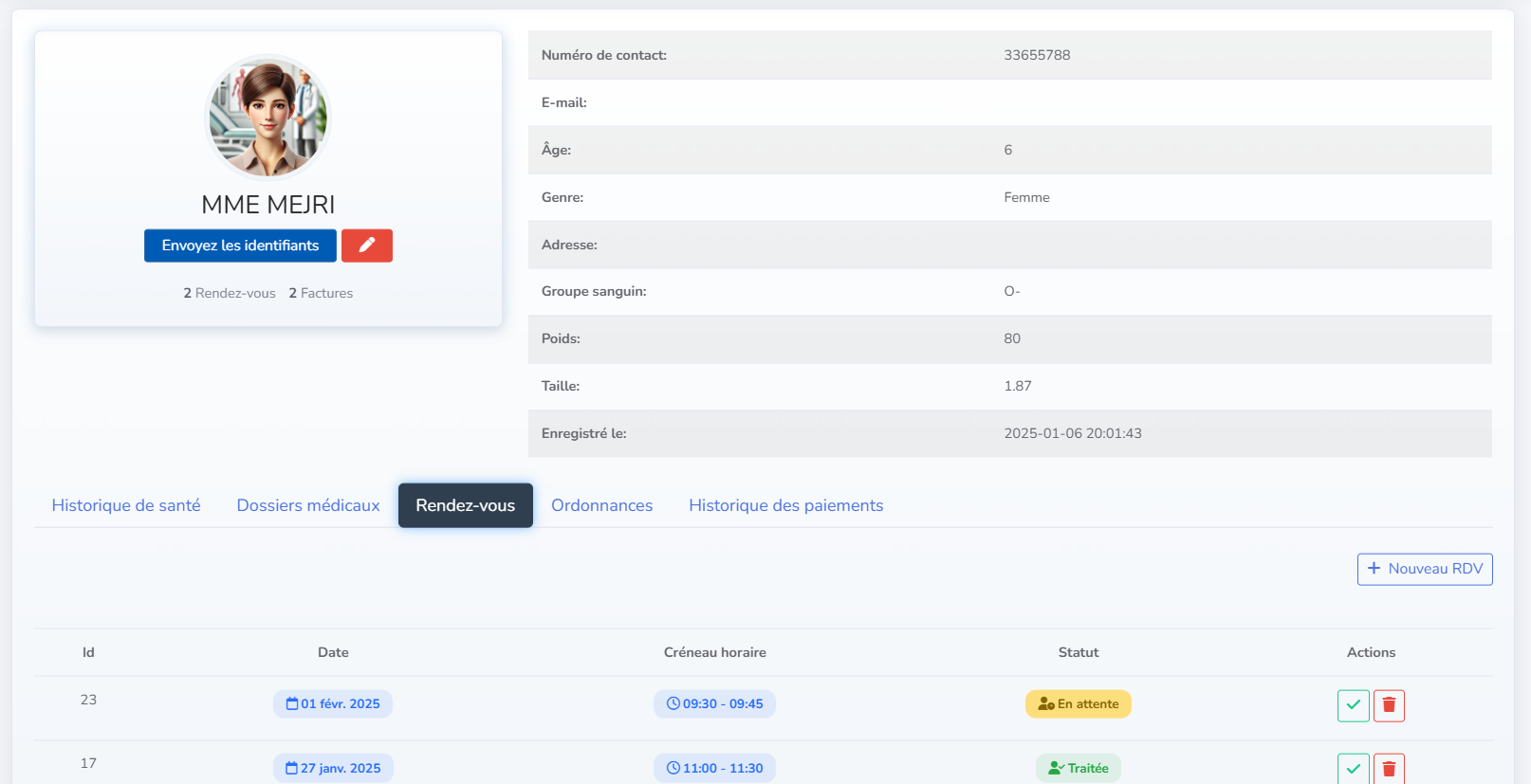 Gestion des dossiers patients dans le système de gestion médicale Doctoringo.