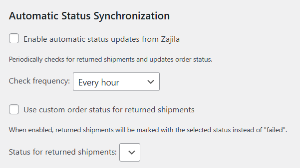 Capture d'écran de l'interface du plugin d'intégration de livraison WooCommerce.