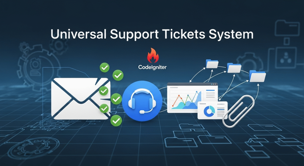 Universal Support Tickets System - Plateforme helpdesk développée sous CodeIgniter.