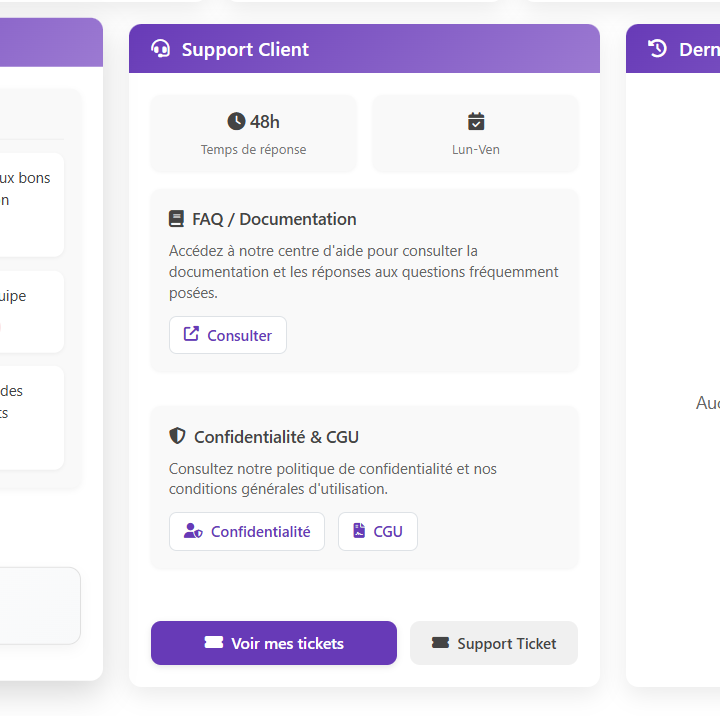 Tableau de bord de la plateforme helpdesk CodeIgniter montrant la liste des tickets
