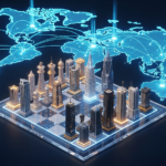 Échiquier stratégique représentant les fusions-acquisitions et la croissance externe des holdings en 2026.