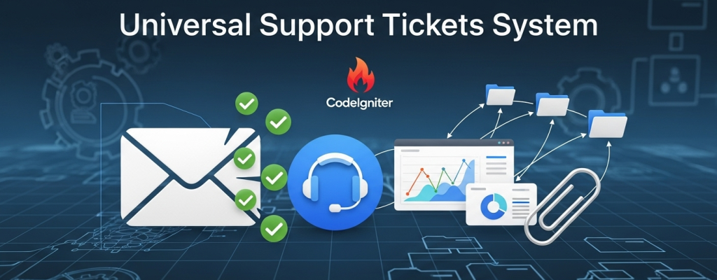 Universal Support Tickets System - Plateforme helpdesk développée sous CodeIgniter.